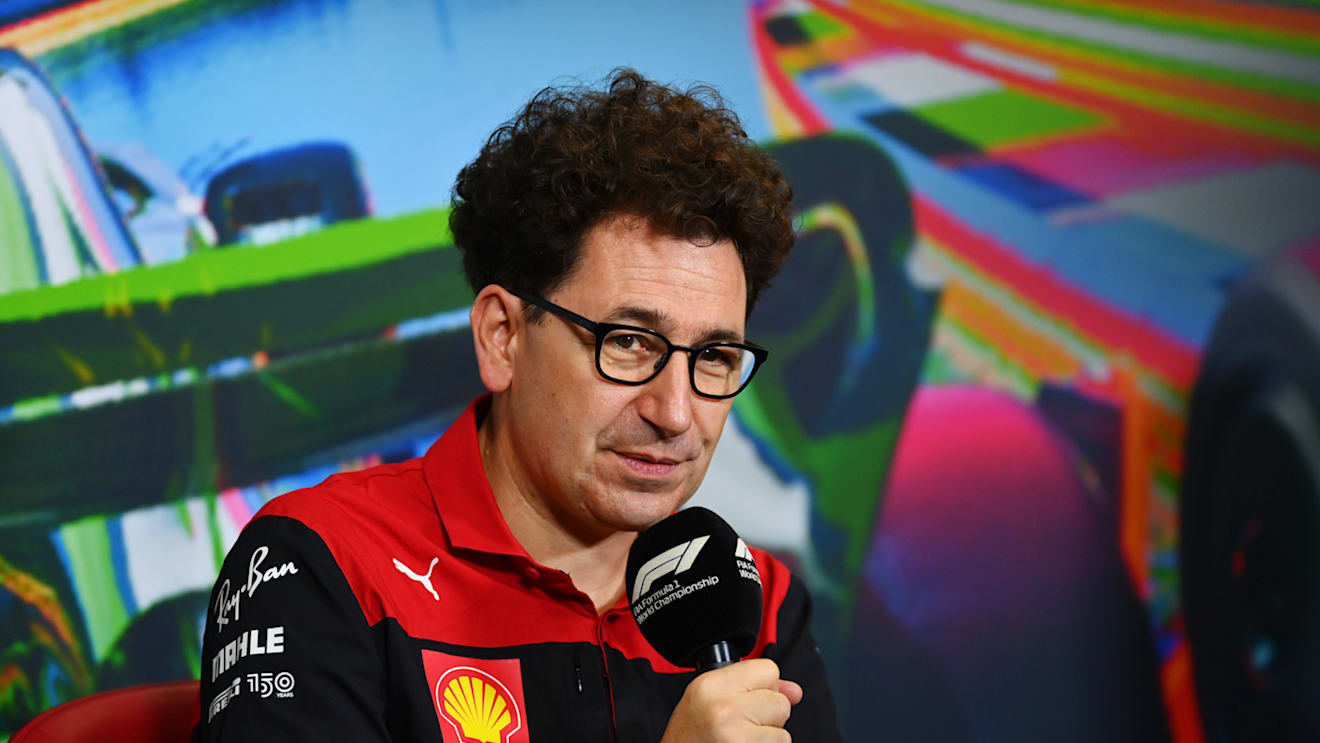 MONZA, ITALY - SEPTEMBER 10: Scuderia Ferrari Team Principal Mattia Binotto attends the Team Principals Press Conference prior to final practice ahead of the F1 Grand Prix of Italy at Autodromo Nazionale Monza on September 10, 2022 in Monza, Italy. (Photo by Dan Mullan/Getty Images)