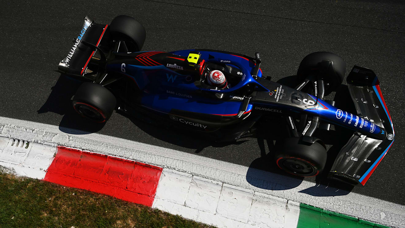 MONZA, ITALY - SEPTEMBER 10: Nicholas Latifi of Canada driving the (6) Williams FW44 Mercedes on track during final practice ahead of the F1 Grand Prix of Italy at Autodromo Nazionale Monza on September 10, 2022 in Monza, Italy. (Photo by Dan Mullan/Getty Images)
