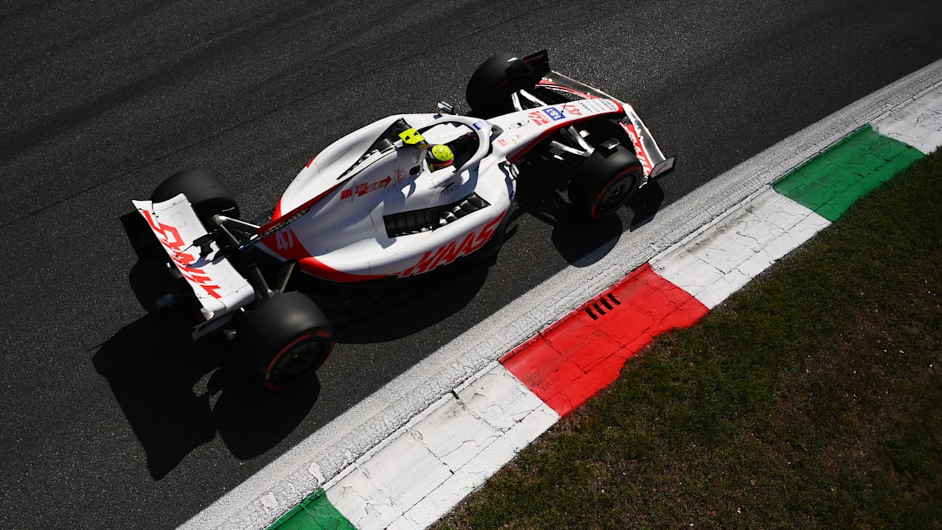 MONZA, ITALY - SEPTEMBER 10: Mick Schumacher of Germany driving the (47) Haas F1 VF-22 Ferrari on track during final practice ahead of the F1 Grand Prix of Italy at Autodromo Nazionale Monza on September 10, 2022 in Monza, Italy. (Photo by Dan Mullan/Getty Images)