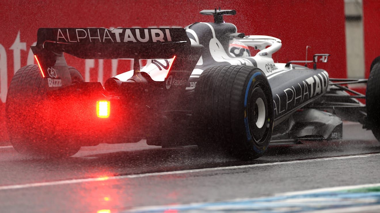 SUZUKA, JAPAN - OCTOBER 07: Pierre Gasly of France driving the (10) Scuderia AlphaTauri AT03 on track during practice ahead of the F1 Grand Prix of Japan at Suzuka International Racing Course on October 07, 2022 in Suzuka, Japan. (Photo by Peter Fox/Getty Images )