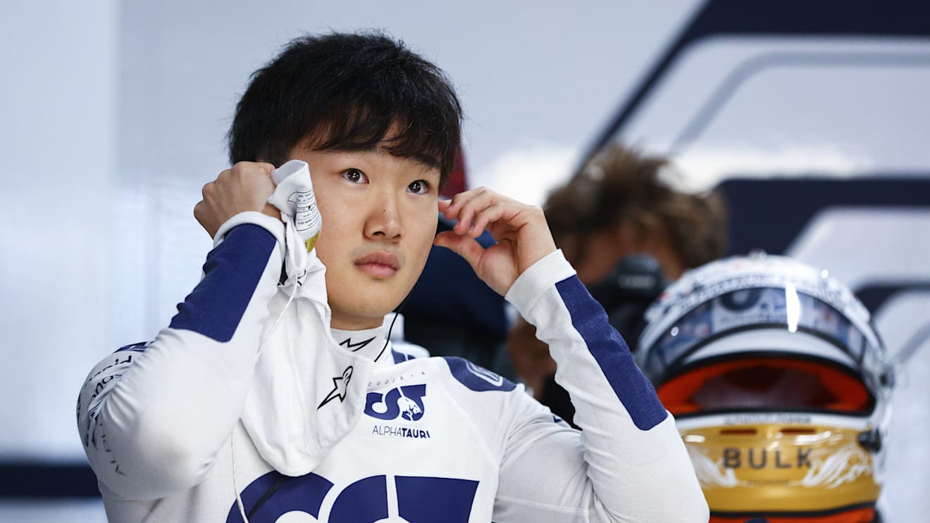 SUZUKA, JAPAN - OCTOBER 07: Yuki Tsunoda of Japan and Scuderia AlphaTauri prepares to drive in the garage during practice ahead of the F1 Grand Prix of Japan at Suzuka International Racing Course on October 07, 2022 in Suzuka, Japan. (Photo by Clive Rose/Getty Images)