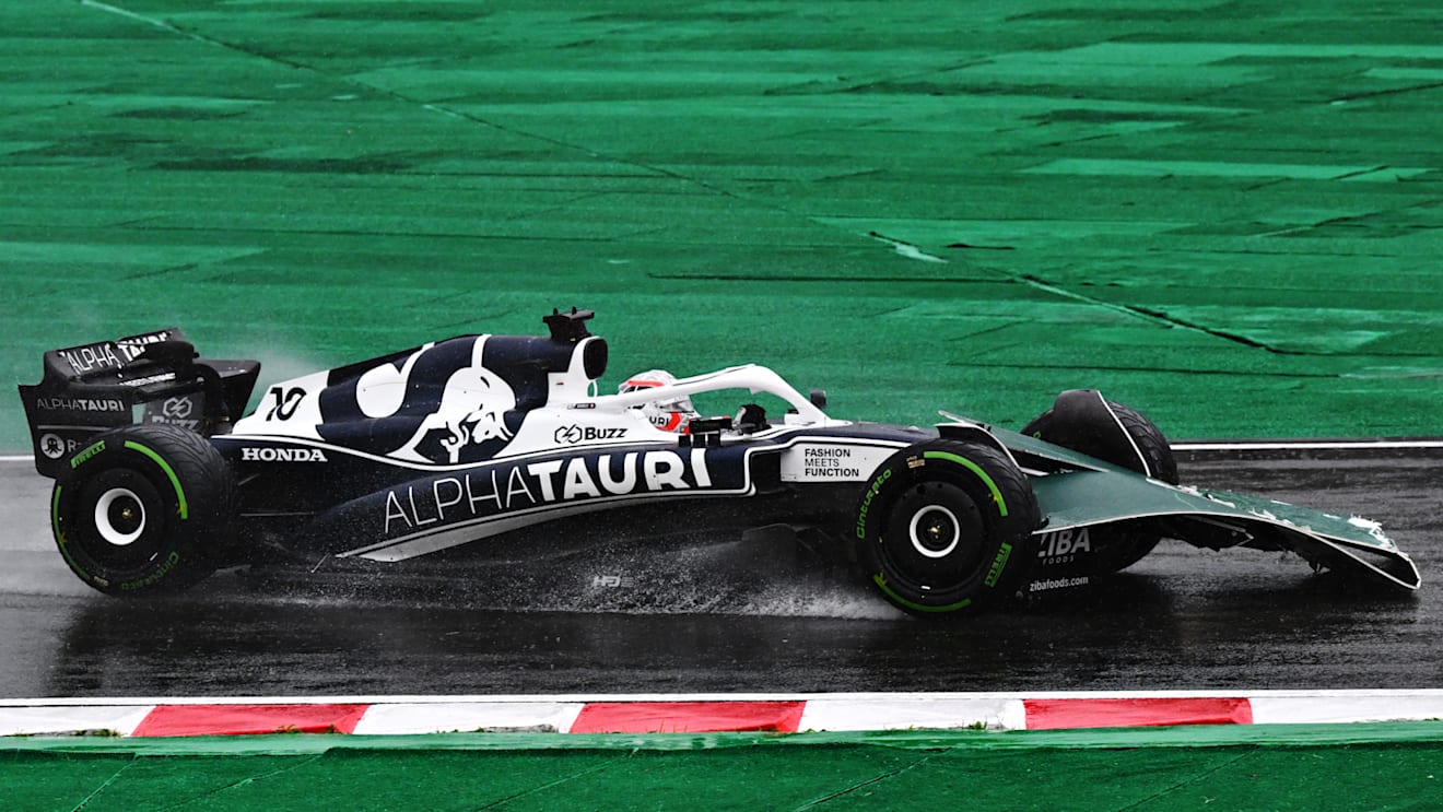 SUZUKA, JAPAN - OCTOBER 09: Pierre Gasly of France driving the (10) Scuderia AlphaTauri AT03 on track during the F1 Grand Prix of Japan at Suzuka International Racing Course on October 09, 2022 in Suzuka, Japan. (Photo by Clive Mason/Getty Images)