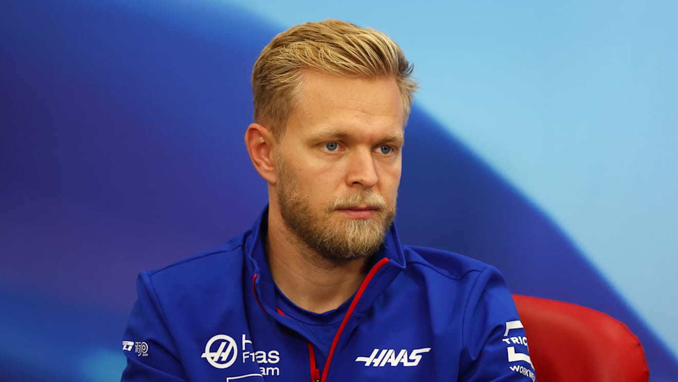 SUZUKA, JAPAN - OCTOBER 06: Kevin Magnussen of Denmark and Haas F1 attends the Drivers Press Conference during previews ahead of the F1 Grand Prix of Japan at Suzuka International Racing Course on October 06, 2022 in Suzuka, Japan. (Photo by Bryn Lennon/Getty Images)