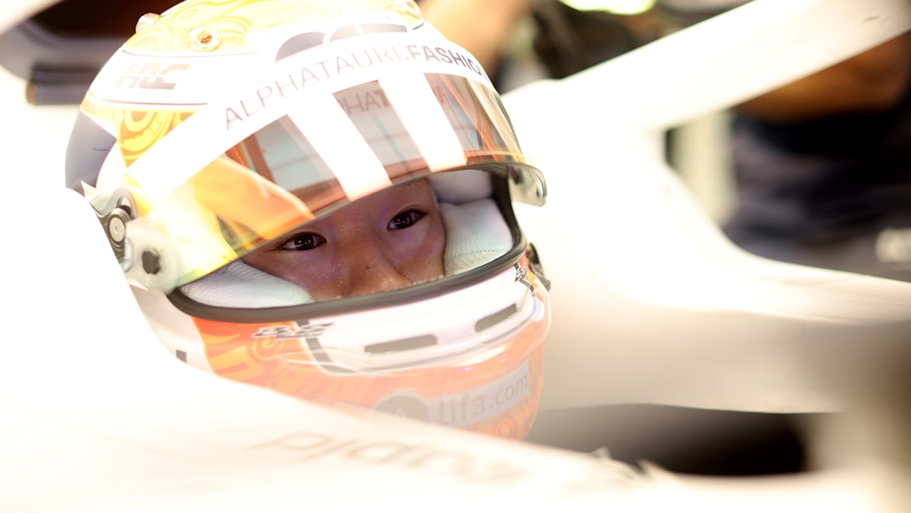 MEXICO CITY, MEXICO - OCTOBER 28: Yuki Tsunoda of Japan and Scuderia AlphaTauri prepares to drive in the garage during practice ahead of the F1 Grand Prix of Mexico at Autodromo Hermanos Rodriguez on October 28, 2022 in Mexico City, Mexico. (Photo by Peter Fox/Getty Images )