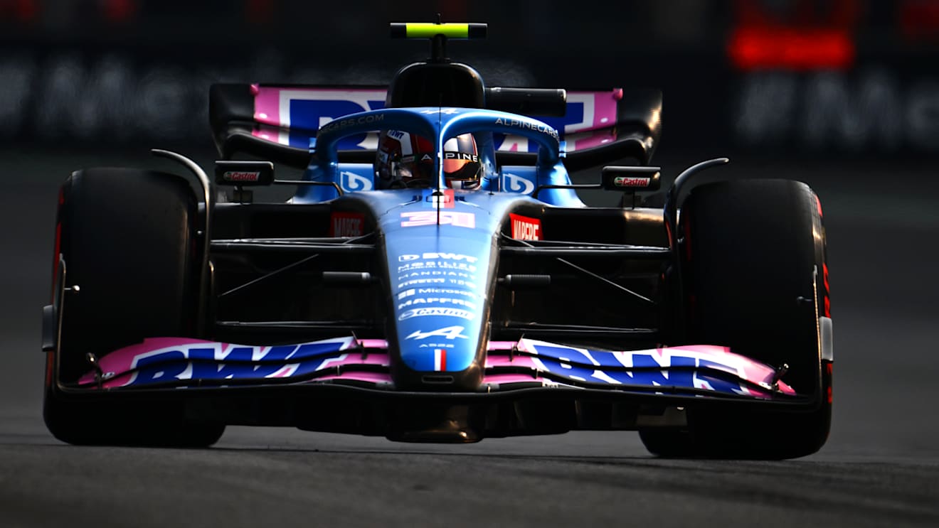 MEXICO CITY, MEXICO - OCTOBER 28: Esteban Ocon of France driving the (31) Alpine F1 A522 Renault on track during practice ahead of the F1 Grand Prix of Mexico at Autodromo Hermanos Rodriguez on October 28, 2022 in Mexico City, Mexico. (Photo by Clive Mason - Formula 1/Formula 1 via Getty Images)