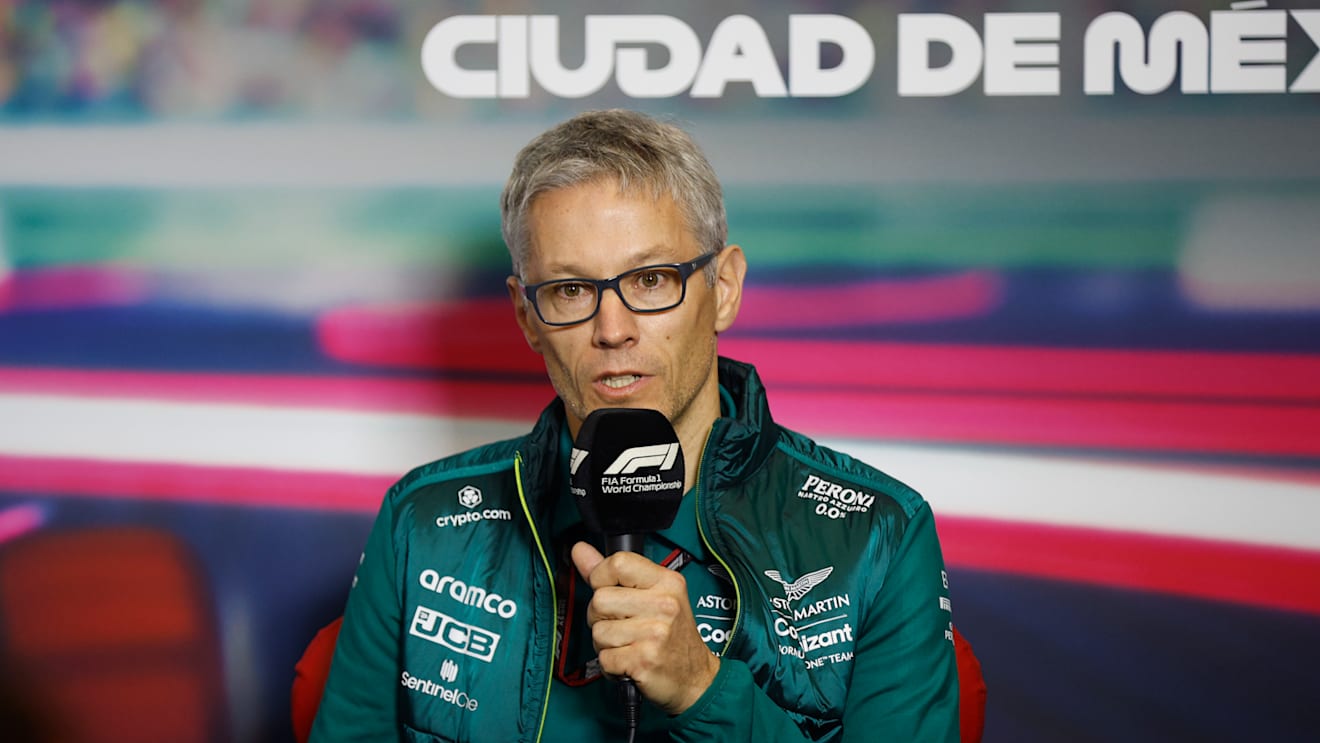 MEXICO CITY, MEXICO - OCTOBER 29: Mike Krack, Team Principal of the Aston Martin F1 Team attends the Team Principals Press Conference prior to final practice ahead of the F1 Grand Prix of Mexico at Autodromo Hermanos Rodriguez on October 29, 2022 in Mexico City, Mexico. (Photo by Chris Graythen/Getty Images)