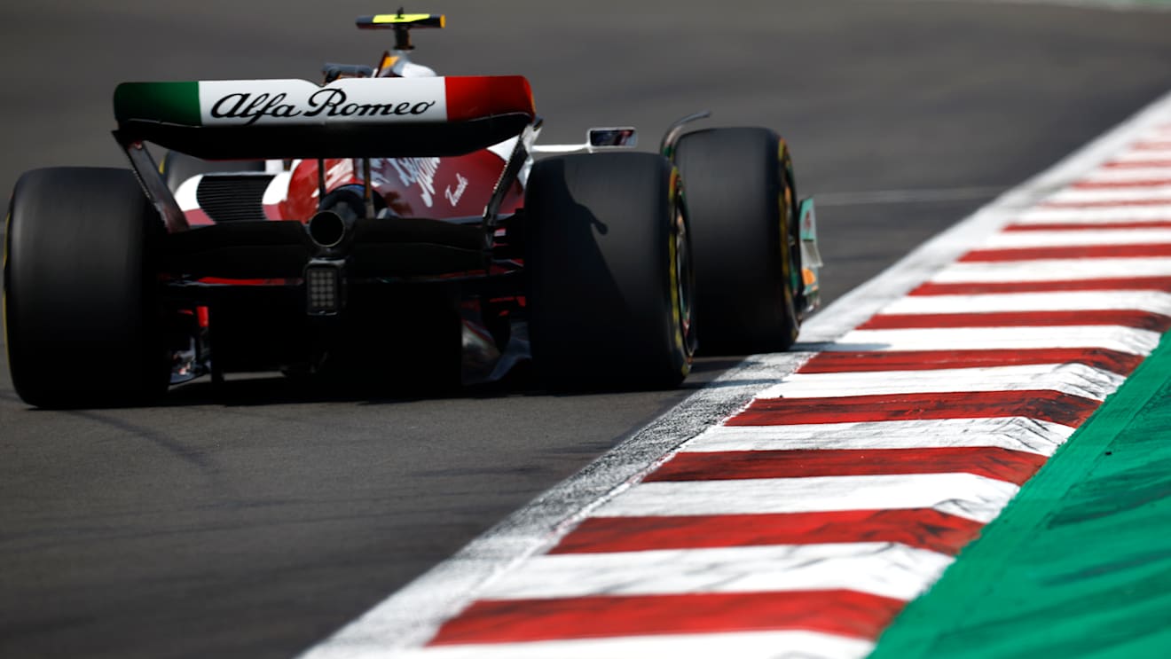 MEXICO CITY, MEXICO - OCTOBER 29: Zhou Guanyu of China driving the (24) Alfa Romeo F1 C42 Ferrari on track during final practice ahead of the F1 Grand Prix of Mexico at Autodromo Hermanos Rodriguez on October 29, 2022 in Mexico City, Mexico. (Photo by Chris Graythen/Getty Images)
