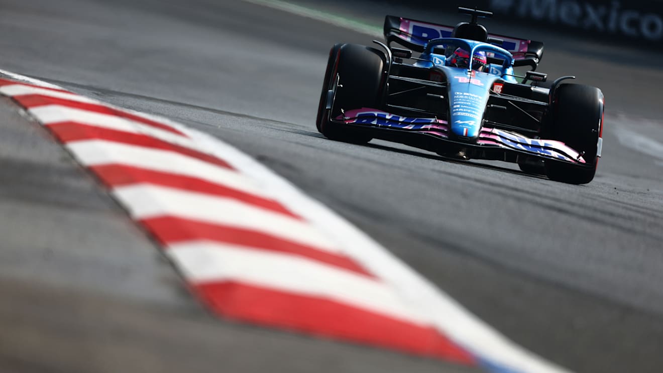 MEXICO CITY, MEXICO - OCTOBER 29: Fernando Alonso of Spain driving the (14) Alpine F1 A522 Renault on track during qualifying ahead of the F1 Grand Prix of Mexico at Autodromo Hermanos Rodriguez on October 29, 2022 in Mexico City, Mexico. (Photo by Dan Istitene - Formula 1/Formula 1 via Getty Images)