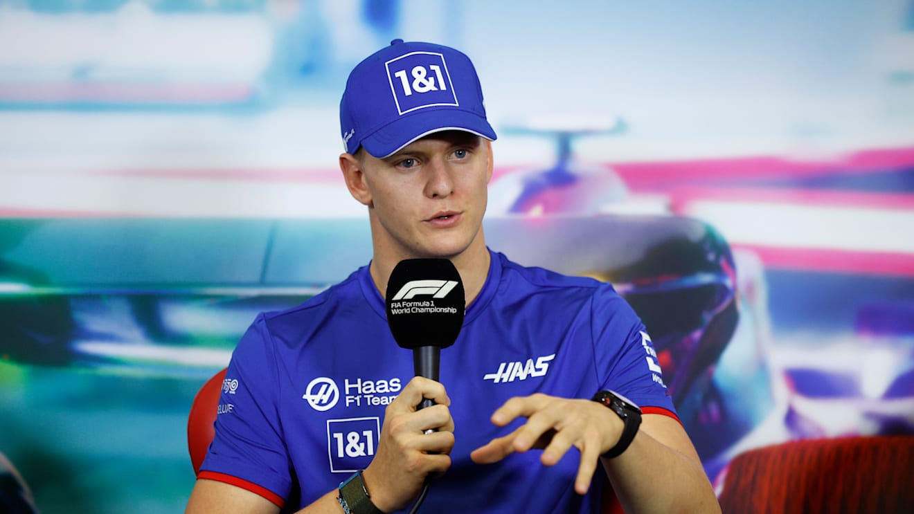 MEXICO CITY, MEXICO - OCTOBER 27: Mick Schumacher of Germany and Haas F1 attends the Drivers Press Conference during previews ahead of the F1 Grand Prix of Mexico at Autodromo Hermanos Rodriguez on October 27, 2022 in Mexico City, Mexico. (Photo by Jared C. Tilton/Getty Images)