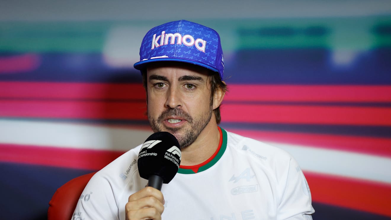 MEXICO CITY, MEXICO - OCTOBER 27: Fernando Alonso of Spain and Alpine F1 attends the Drivers Press Conference during previews ahead of the F1 Grand Prix of Mexico at Autodromo Hermanos Rodriguez on October 27, 2022 in Mexico City, Mexico. (Photo by Jared C. Tilton/Getty Images)