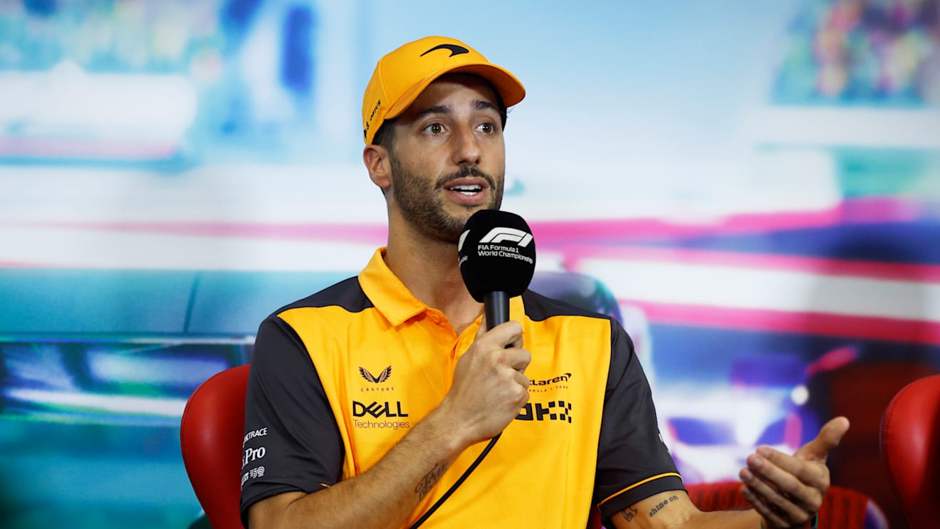 MEXICO CITY, MEXICO - OCTOBER 27: Daniel Ricciardo of Australia and McLaren attends the Drivers Press Conference during previews ahead of the F1 Grand Prix of Mexico at Autodromo Hermanos Rodriguez on October 27, 2022 in Mexico City, Mexico. (Photo by Jared C. Tilton/Getty Images)