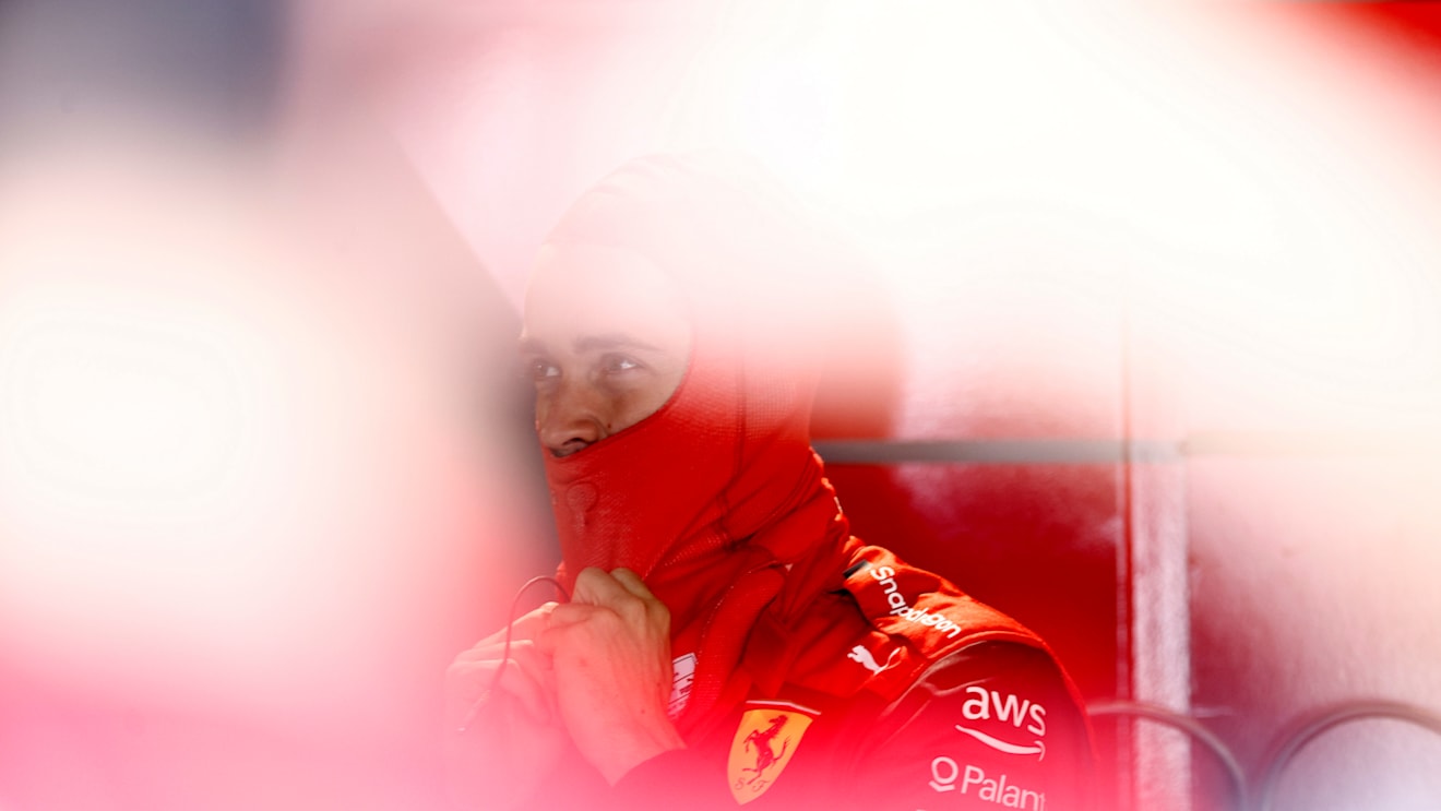 MIAMI, FLORIDA - MAY 06: Charles Leclerc of Monaco and Ferrari prepares to drive in the garage during practice ahead of the F1 Grand Prix of Miami at the Miami International Autodrome on May 06, 2022 in Miami, Florida. (Photo by Jared C. Tilton/Getty Images)