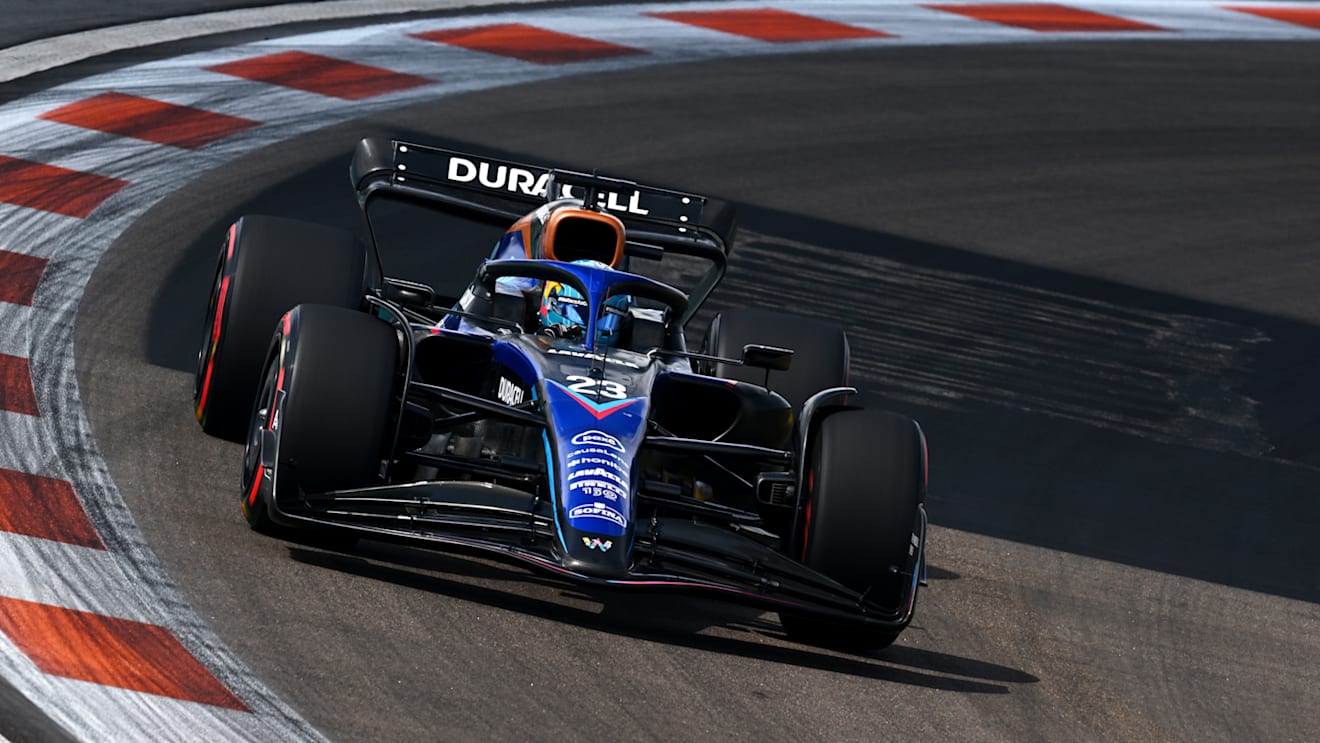 MIAMI, FLORIDA - MAY 07: Alexander Albon of Thailand driving the (23) Williams FW44 Mercedes on track during qualifying ahead of the F1 Grand Prix of Miami at the Miami International Autodrome on May 07, 2022 in Miami, Florida. (Photo by Clive Mason - Formula 1/Formula 1 via Getty Images)
