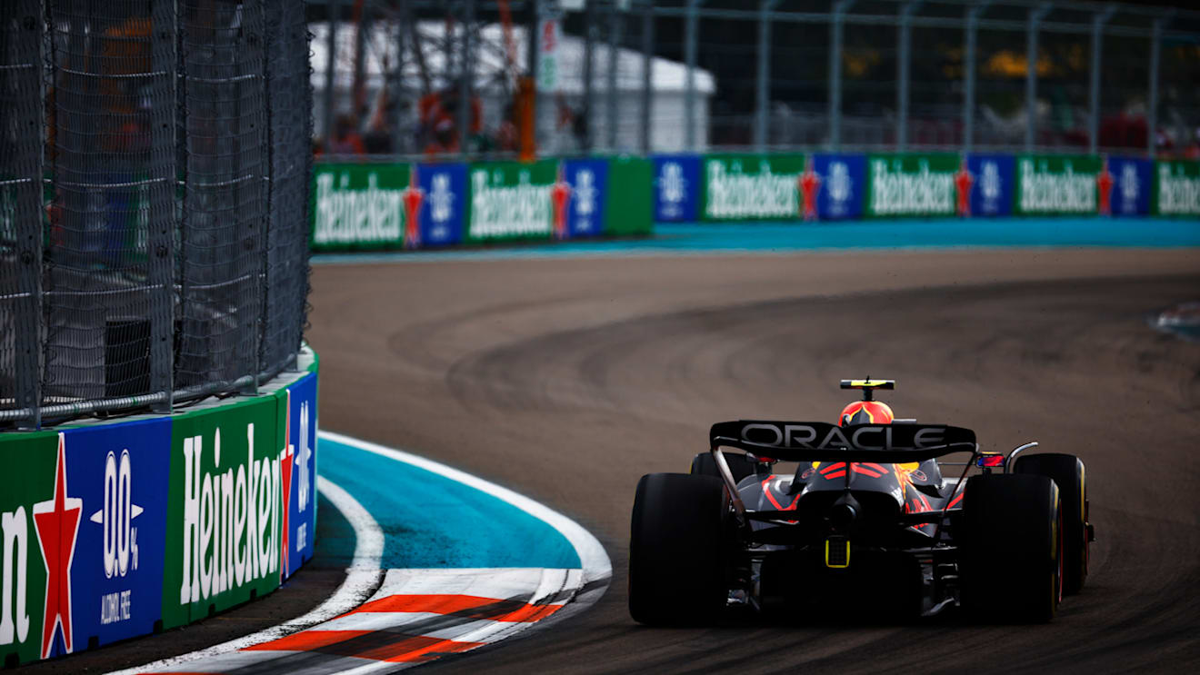 MIAMI, FLORIDA - MAY 08: Sergio Perez of Mexico driving the (11) Oracle Red Bull Racing RB18 on track during the F1 Grand Prix of Miami at the Miami International Autodrome on May 08, 2022 in Miami, Florida. (Photo by Jared C. Tilton/Getty Images)