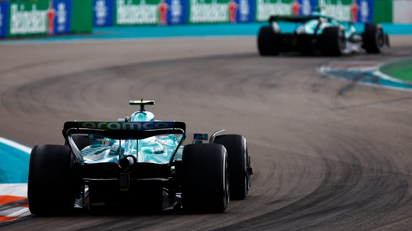 MIAMI, FLORIDA - MAY 08: Sebastian Vettel of Germany driving the (5) Aston Martin AMR22 Mercedes on track during the F1 Grand Prix of Miami at the Miami International Autodrome on May 08, 2022 in Miami, Florida. (Photo by Jared C. Tilton/Getty Images)