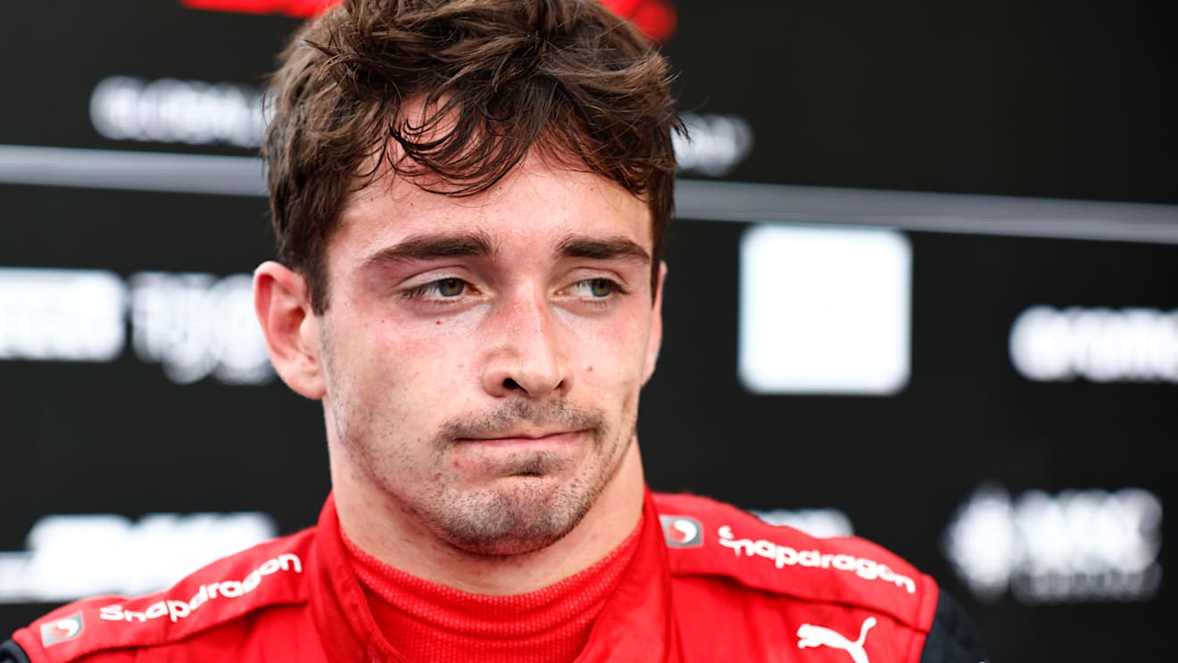 MIAMI, FLORIDA - MAY 08: Second placed Charles Leclerc of Monaco and Ferrari looks on in parc ferme during the F1 Grand Prix of Miami at the Miami International Autodrome on May 08, 2022 in Miami, Florida. (Photo by Jared C. Tilton/Getty Images)