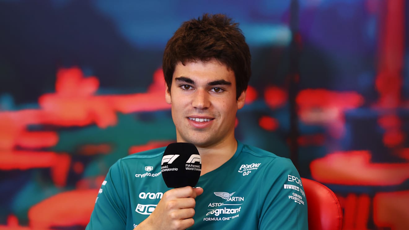 MONTE-CARLO, MONACO - MAY 27: Lance Stroll of Canada and Aston Martin F1 Team talks in the Drivers Press Conference prior to practice ahead of the F1 Grand Prix of Monaco at Circuit de Monaco on May 27, 2022 in Monte-Carlo, Monaco. (Photo by Dan Istitene/Getty Images)