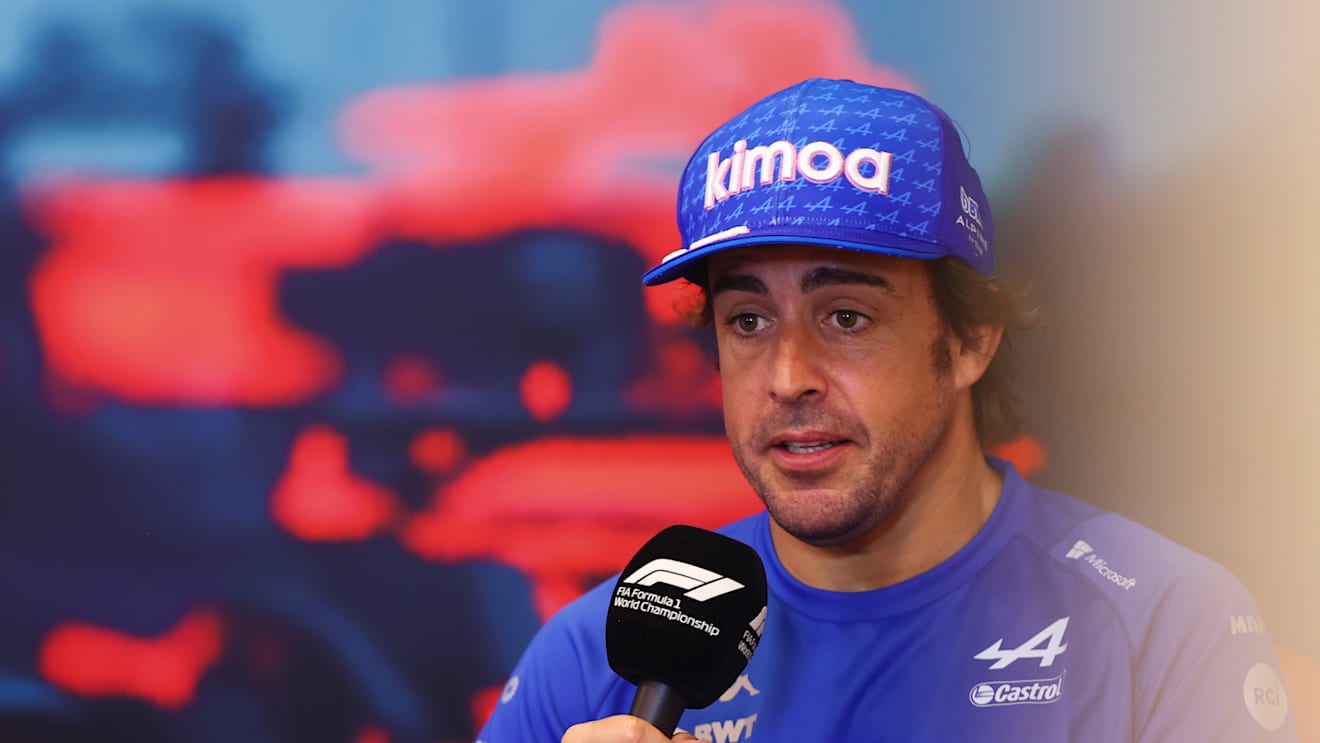 MONTE-CARLO, MONACO - MAY 27: Fernando Alonso of Spain and Alpine F1 talks in the Drivers Press Conference prior to practice ahead of the F1 Grand Prix of Monaco at Circuit de Monaco on May 27, 2022 in Monte-Carlo, Monaco. (Photo by Dan Istitene/Getty Images)