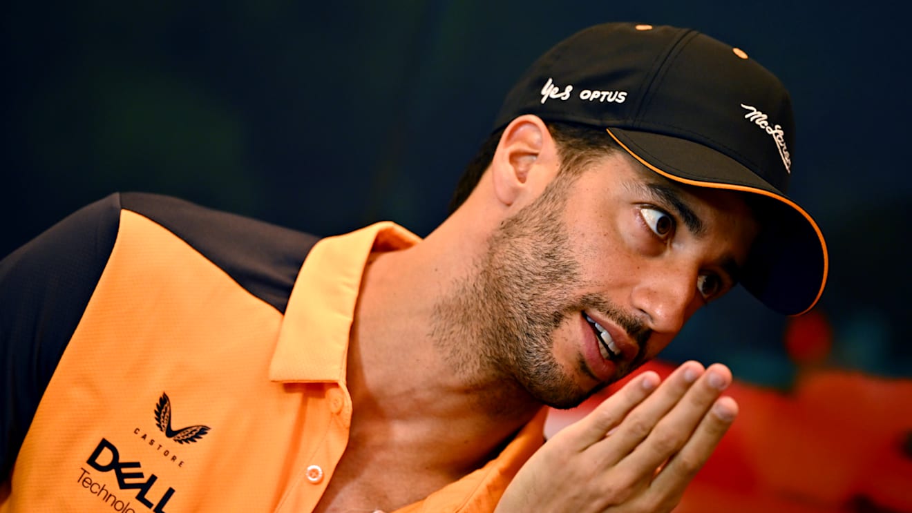 MONTE-CARLO, MONACO - MAY 27: Daniel Ricciardo of Australia and McLaren talks in the Drivers Press Conference prior to practice ahead of the F1 Grand Prix of Monaco at Circuit de Monaco on May 27, 2022 in Monte-Carlo, Monaco. (Photo by Clive Mason/Getty Images)