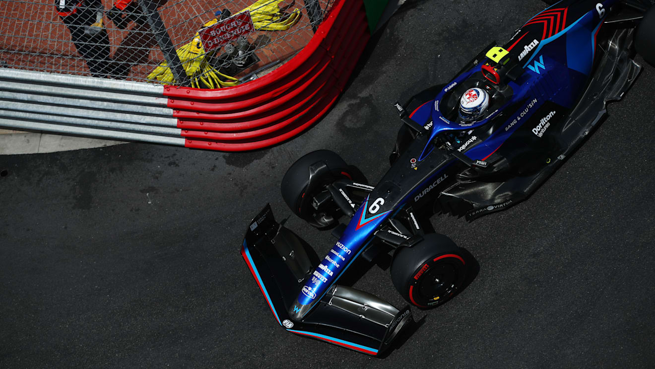 MONTE-CARLO, MONACO - MAY 28: Nicholas Latifi of Canada driving the (6) Williams FW44 Mercedes on track during final practice ahead of the F1 Grand Prix of Monaco at Circuit de Monaco on May 28, 2022 in Monte-Carlo, Monaco. (Photo by Joe Portlock - Formula 1/Formula 1 via Getty Images)