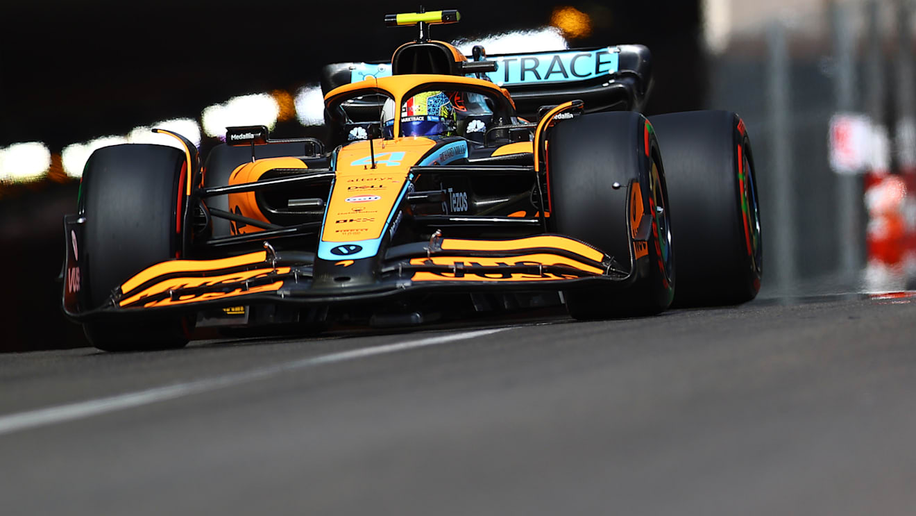 MONTE-CARLO, MONACO - MAY 28: Lando Norris of Great Britain driving the (4) McLaren F1 Team MCL36 Mercedes  during qualifying ahead of the F1 Grand Prix of Monaco at Circuit de Monaco on May 28, 2022 in Monte-Carlo, Monaco. (Photo by Eric Alonso/Getty Images)
