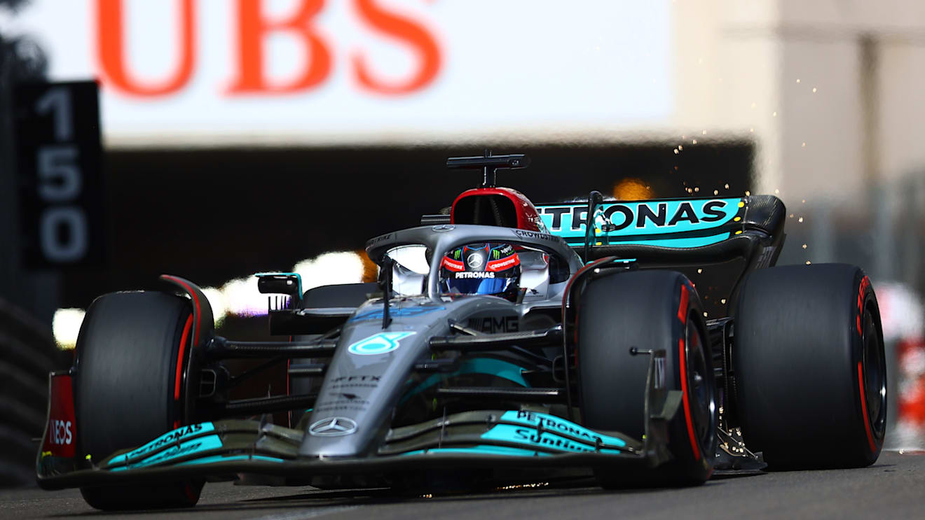 MONTE-CARLO, MONACO - MAY 28: George Russell of Great Britain driving the (63) Mercedes AMG Petronas F1 Team Mercedes W13 during qualifying ahead of the F1 Grand Prix of Monaco at Circuit de Monaco on May 28, 2022 in Monte-Carlo, Monaco. (Photo by Eric Alonso/Getty Images)