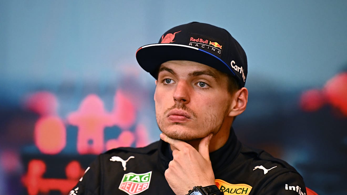 MONTE-CARLO, MONACO - MAY 29: Third placed Max Verstappen of the Netherlands and Oracle Red Bull Racing looks on in the press conference after the F1 Grand Prix of Monaco at Circuit de Monaco on May 29, 2022 in Monte-Carlo, Monaco. (Photo by Clive Mason/Getty Images)