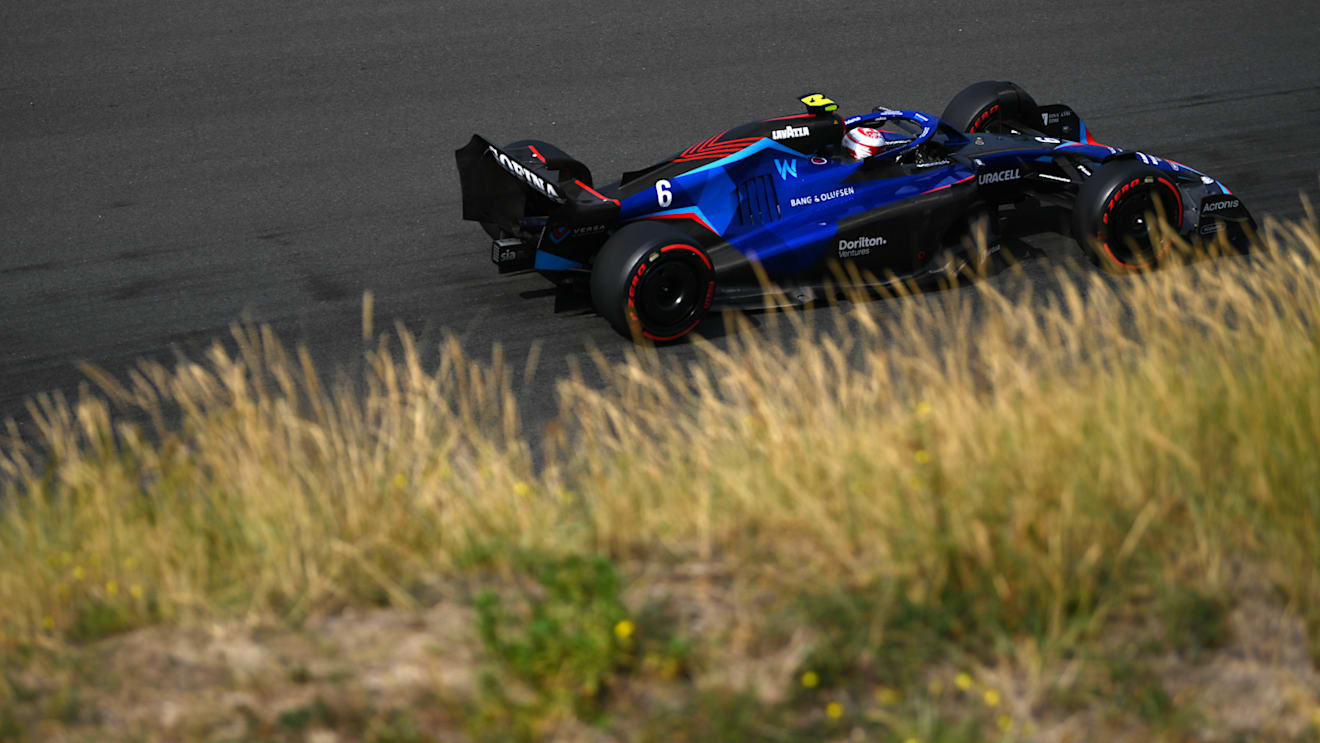 ZANDVOORT, NETHERLANDS - SEPTEMBER 02: Nicholas Latifi of Canada driving the (6) Williams FW44 Mercedes on track during practice ahead of the F1 Grand Prix of The Netherlands at Circuit Zandvoort on September 02, 2022 in Zandvoort, Netherlands. (Photo by Dan Mullan/Getty Images)