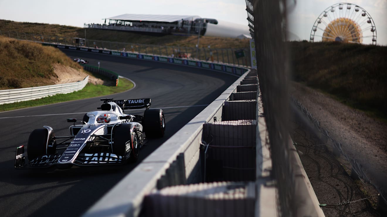 ZANDVOORT, NETHERLANDS - SEPTEMBER 02: Pierre Gasly of France driving the (10) Scuderia AlphaTauri AT03 on track during practice ahead of the F1 Grand Prix of The Netherlands at Circuit Zandvoort on September 02, 2022 in Zandvoort, Netherlands. (Photo by Peter Fox/Getty Images)