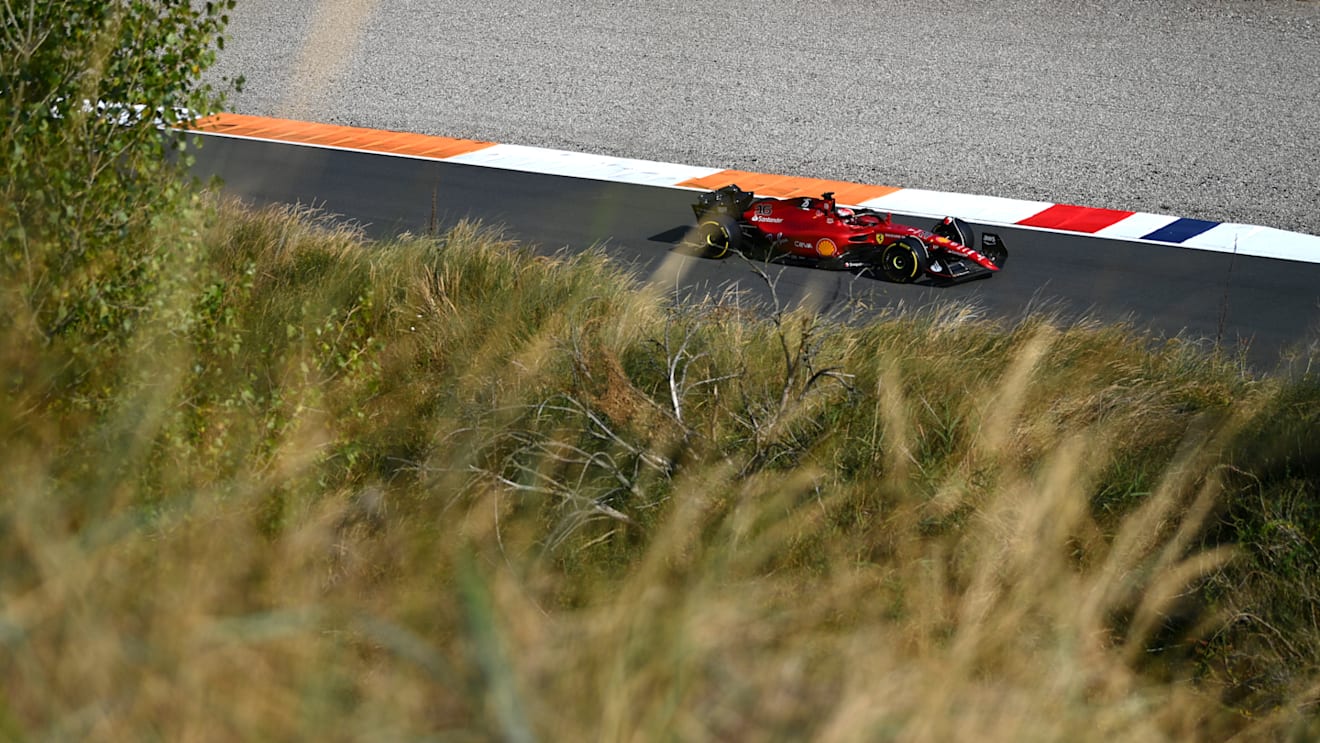 ZANDVOORT, NETHERLANDS - SEPTEMBER 02: Charles Leclerc of Monaco driving the (16) Ferrari F1-75 on track during practice ahead of the F1 Grand Prix of The Netherlands at Circuit Zandvoort on September 02, 2022 in Zandvoort, Netherlands. (Photo by Dan Mullan/Getty Images)