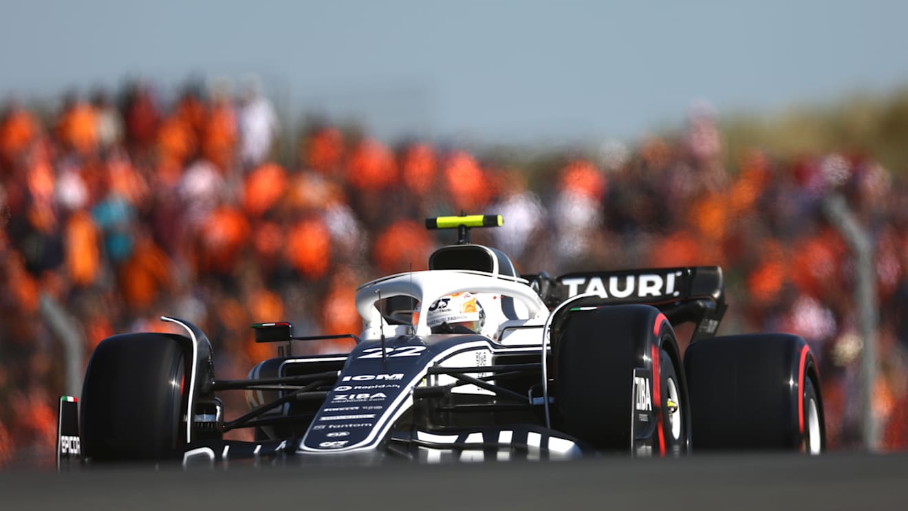 ZANDVOORT, NETHERLANDS - SEPTEMBER 03: Yuki Tsunoda of Japan driving the (22) Scuderia AlphaTauri AT03 on track during final practice ahead of the F1 Grand Prix of The Netherlands at Circuit Zandvoort on September 03, 2022 in Zandvoort, Netherlands. (Photo by Lars Baron - Formula 1/Formula 1 via Getty Images)