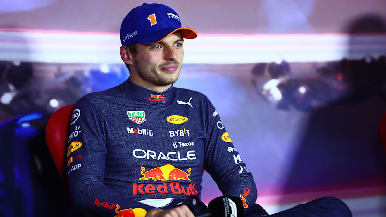ZANDVOORT, NETHERLANDS - SEPTEMBER 03: Pole position qualifier Max Verstappen of the Netherlands and Oracle Red Bull Racing attends the press conference after qualifying ahead of the F1 Grand Prix of The Netherlands at Circuit Zandvoort on September 03, 2022 in Zandvoort, Netherlands. (Photo by Dan Istitene/Getty Images)