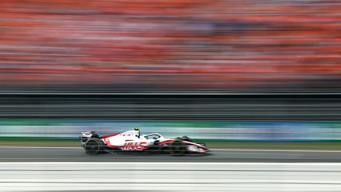 ZANDVOORT, NETHERLANDS - SEPTEMBER 04: Mick Schumacher of Germany driving the (47) Haas F1 VF-22 Ferrari on track during the F1 Grand Prix of The Netherlands at Circuit Zandvoort on September 04, 2022 in Zandvoort, Netherlands. (Photo by Lars Baron - Formula 1/Formula 1 via Getty Images)