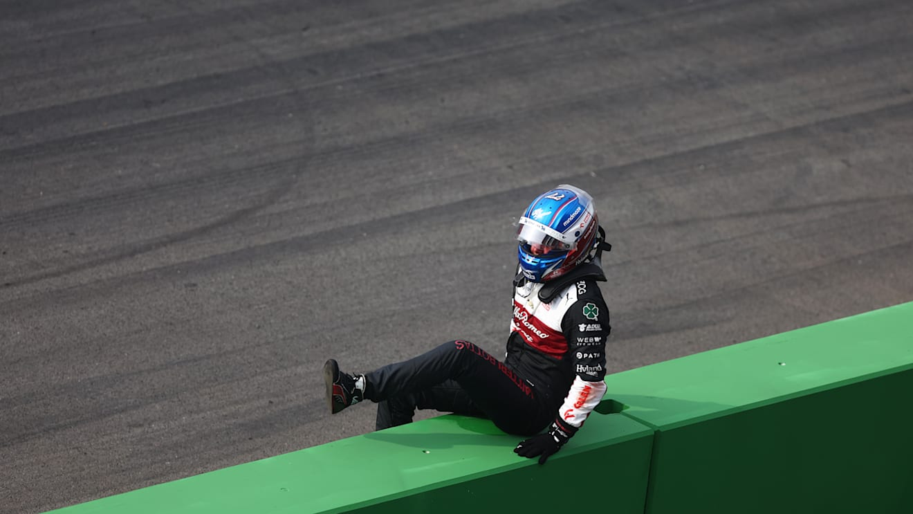 ZANDVOORT, NETHERLANDS - SEPTEMBER 04: Valtteri Bottas of Finland and Alfa Romeo F1 walks in the Pitlane after stopping on track during the F1 Grand Prix of The Netherlands at Circuit Zandvoort on September 04, 2022 in Zandvoort, Netherlands. (Photo by Lars Baron - Formula 1/Formula 1 via Getty Images)