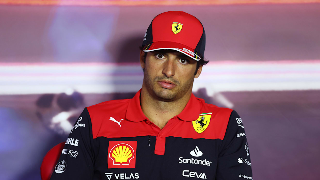 ZANDVOORT, NETHERLANDS - SEPTEMBER 01: Carlos Sainz of Spain and Ferrari attends the Drivers Press Conference during previews ahead of the F1 Grand Prix of The Netherlands at Circuit Zandvoort on September 01, 2022 in Zandvoort, Netherlands. (Photo by Lars Baron/Getty Images)