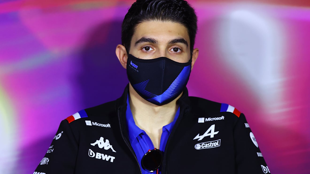 JEDDAH, SAUDI ARABIA - MARCH 25: Esteban Ocon of France and Alpine F1 looks on in the Drivers Press Conference before practice ahead of the F1 Grand Prix of Saudi Arabia at the Jeddah Corniche Circuit on March 25, 2022 in Jeddah, Saudi Arabia. (Photo by Dan Istitene - Formula 1/Formula 1 via Getty Images)