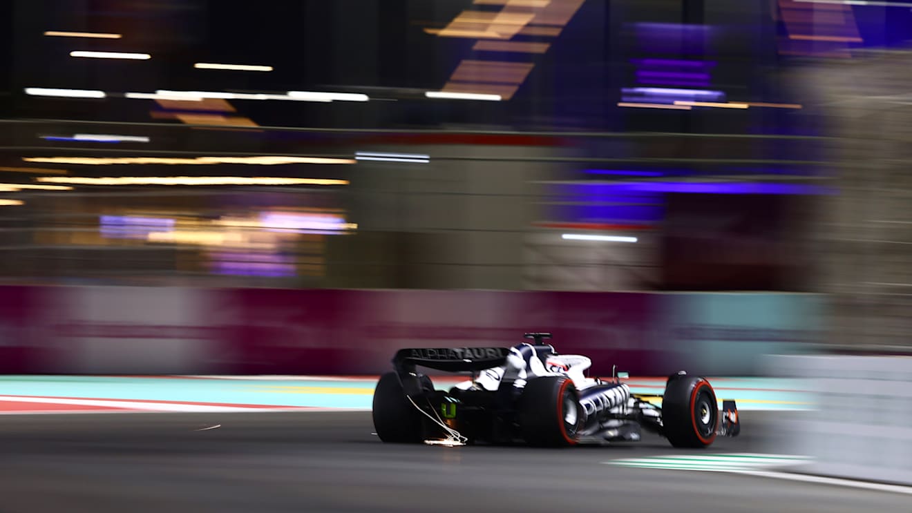 JEDDAH, SAUDI ARABIA - MARCH 25: Pierre Gasly of France driving the (10) Scuderia AlphaTauri AT03 on track during practice ahead of the F1 Grand Prix of Saudi Arabia at the Jeddah Corniche Circuit on March 25, 2022 in Jeddah, Saudi Arabia. (Photo by Mark Thompson/Getty Images)