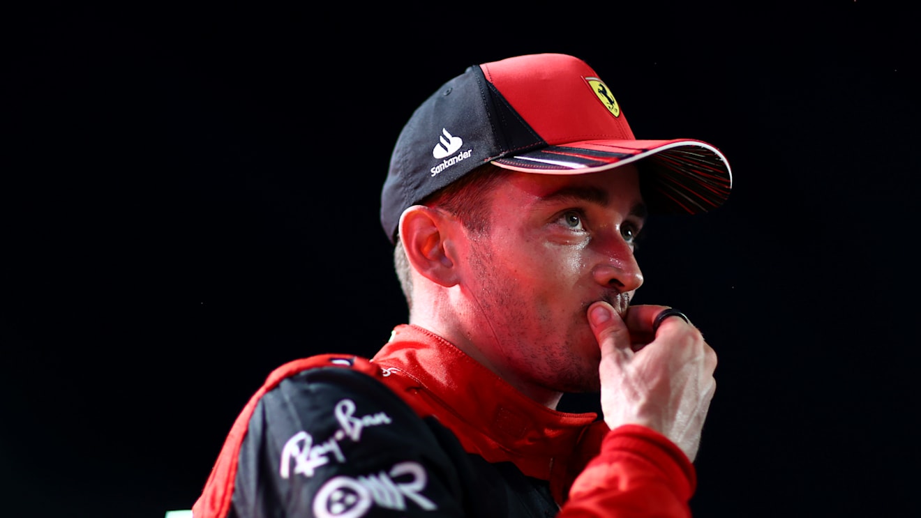 JEDDAH, SAUDI ARABIA - MARCH 27: Second placed Charles Leclerc of Monaco and Ferrari looks on in parc ferme during the F1 Grand Prix of Saudi Arabia at the Jeddah Corniche Circuit on March 27, 2022 in Jeddah, Saudi Arabia. (Photo by Dan Istitene - Formula 1/Formula 1 via Getty Images)