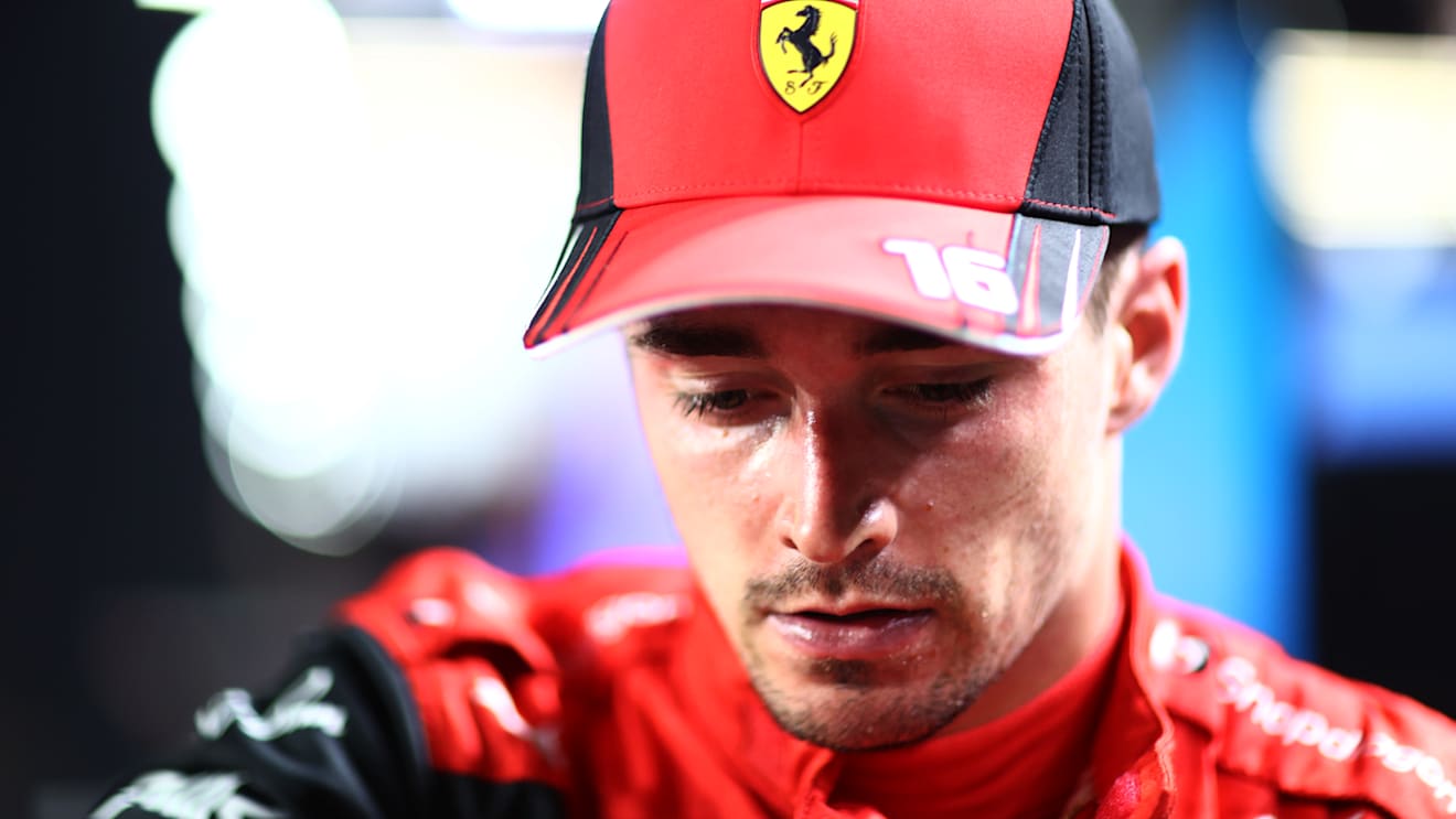 JEDDAH, SAUDI ARABIA - MARCH 27: Second placed Charles Leclerc of Monaco and Ferrari looks on in parc ferme during the F1 Grand Prix of Saudi Arabia at the Jeddah Corniche Circuit on March 27, 2022 in Jeddah, Saudi Arabia. (Photo by Dan Istitene - Formula 1/Formula 1 via Getty Images)