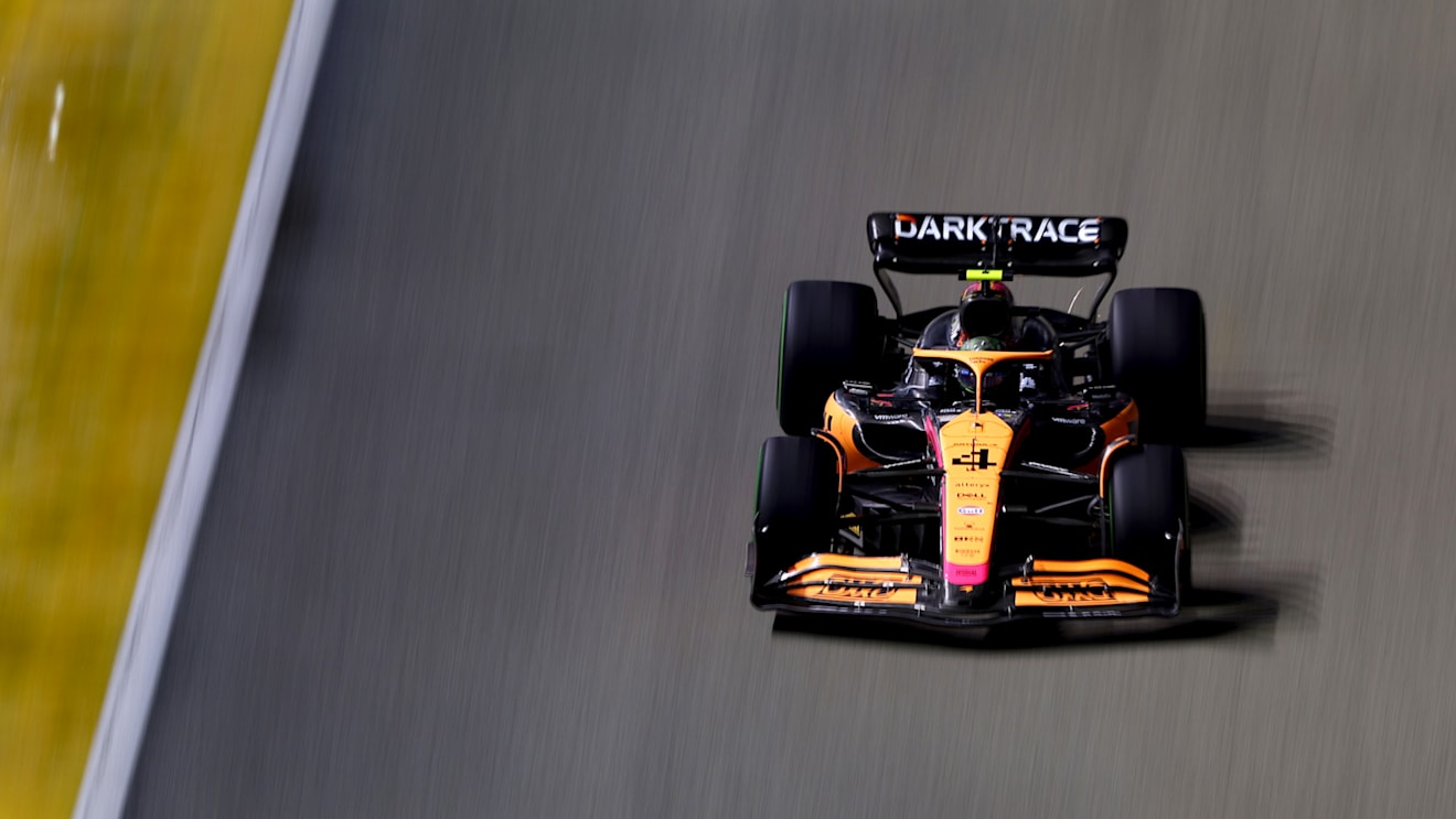 SINGAPORE, SINGAPORE - OCTOBER 02: Lando Norris of Great Britain driving the (4) McLaren MCL36 Mercedes on track during the F1 Grand Prix of Singapore at Marina Bay Street Circuit on October 02, 2022 in Singapore, Singapore. (Photo by Bryn Lennon - Formula 1/Formula 1 via Getty Images)