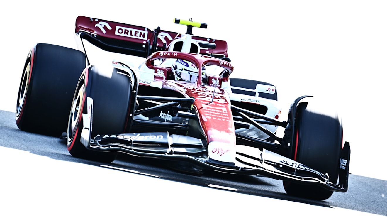 BARCELONA, SPAIN - MAY 20: Zhou Guanyu of China driving the (24) Alfa Romeo F1 C42 Ferrari on track during practice ahead of the F1 Grand Prix of Spain at Circuit de Barcelona-Catalunya on May 20, 2022 in Barcelona, Spain. (Photo by Clive Mason/Getty Images)