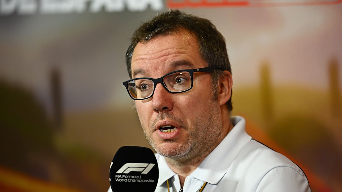 BARCELONA, SPAIN - MAY 21: Jody Egginton, Technical Director of Scuderia AlphaTauri talks in the Team Principals Press Conference prior to practice ahead of the F1 Grand Prix of Spain at Circuit de Barcelona-Catalunya on May 21, 2022 in Barcelona, Spain. (Photo by Clive Mason/Getty Images)