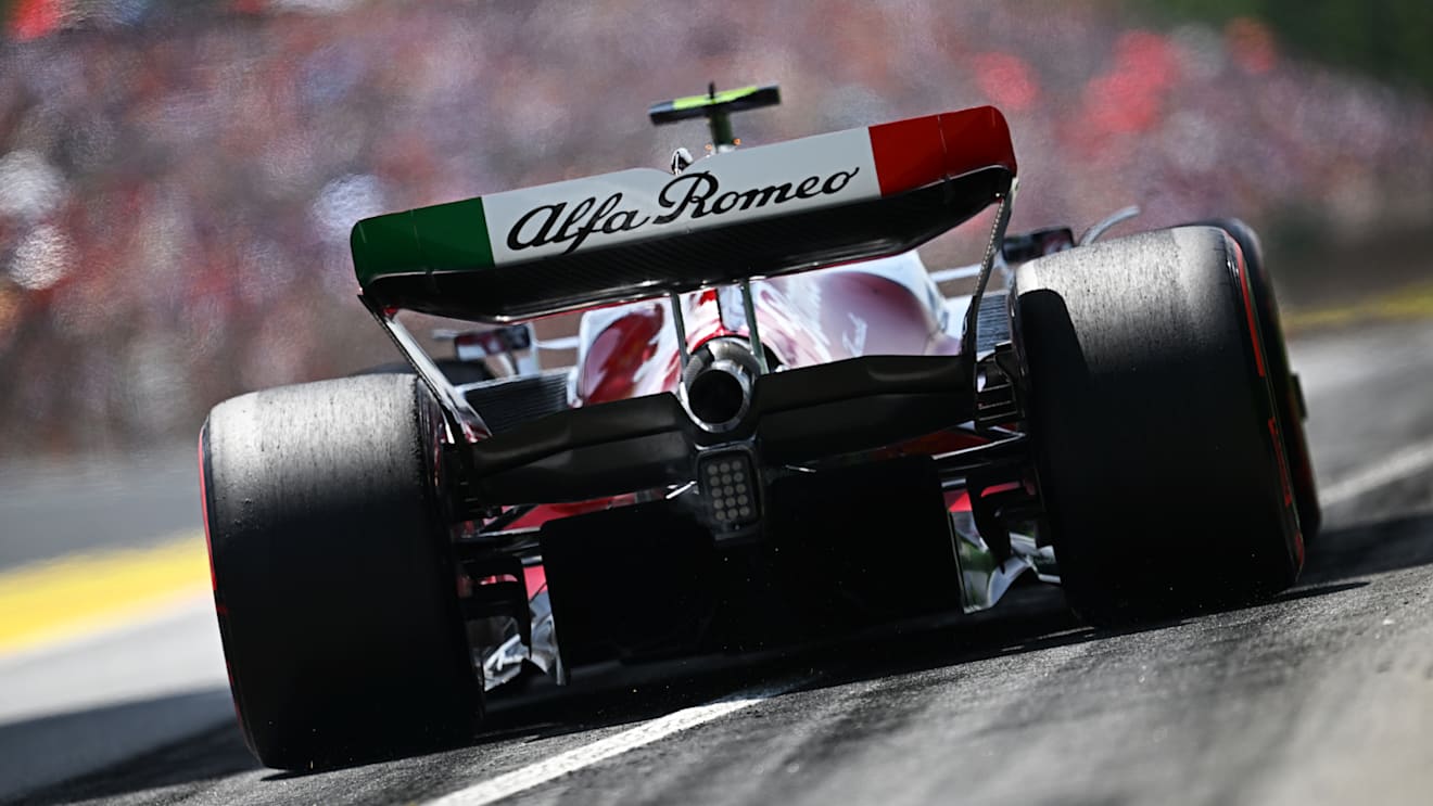 BARCELONA, SPAIN - MAY 21: Zhou Guanyu of China driving the (24) Alfa Romeo F1 C42 Ferrari on track during practice ahead of the F1 Grand Prix of Spain at Circuit de Barcelona-Catalunya on May 21, 2022 in Barcelona, Spain. (Photo by Clive Mason/Getty Images)