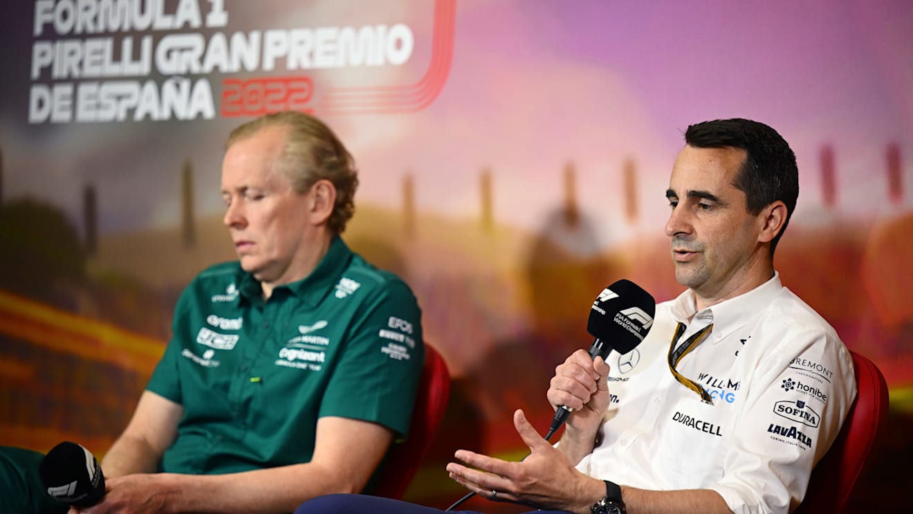 BARCELONA, SPAIN - MAY 21: Dave Robson, Head of Vehicle Performance at Williams, talks in the Team Principals Press Conference prior to practice ahead of the F1 Grand Prix of Spain at Circuit de Barcelona-Catalunya on May 21, 2022 in Barcelona, Spain. (Photo by Clive Mason/Getty Images)