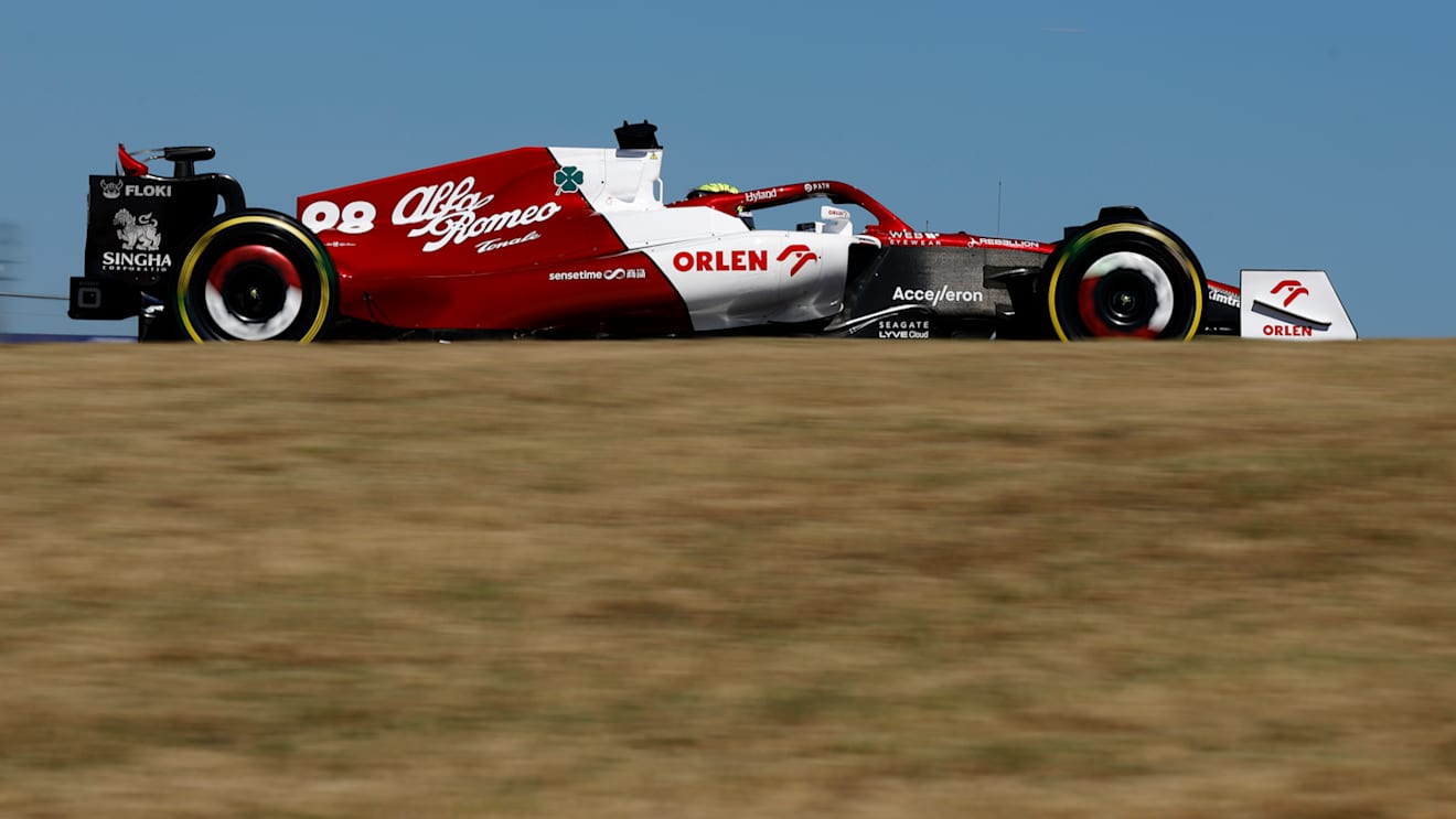AUSTIN, TEXAS - OCTOBER 21: Theo Pourchaire of France driving the (98) Alfa Romeo F1 C42 Ferrari on track during practice ahead of the F1 Grand Prix of USA at Circuit of The Americas on October 21, 2022 in Austin, Texas. (Photo by Jared C. Tilton/Getty Images)