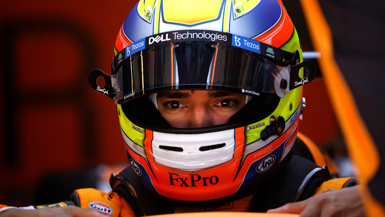AUSTIN, TEXAS - OCTOBER 21: Alex Palou of Spain and McLaren prepares to drive in the garage during practice ahead of the F1 Grand Prix of USA at Circuit of The Americas on October 21, 2022 in Austin, Texas. (Photo by Chris Graythen/Getty Images)