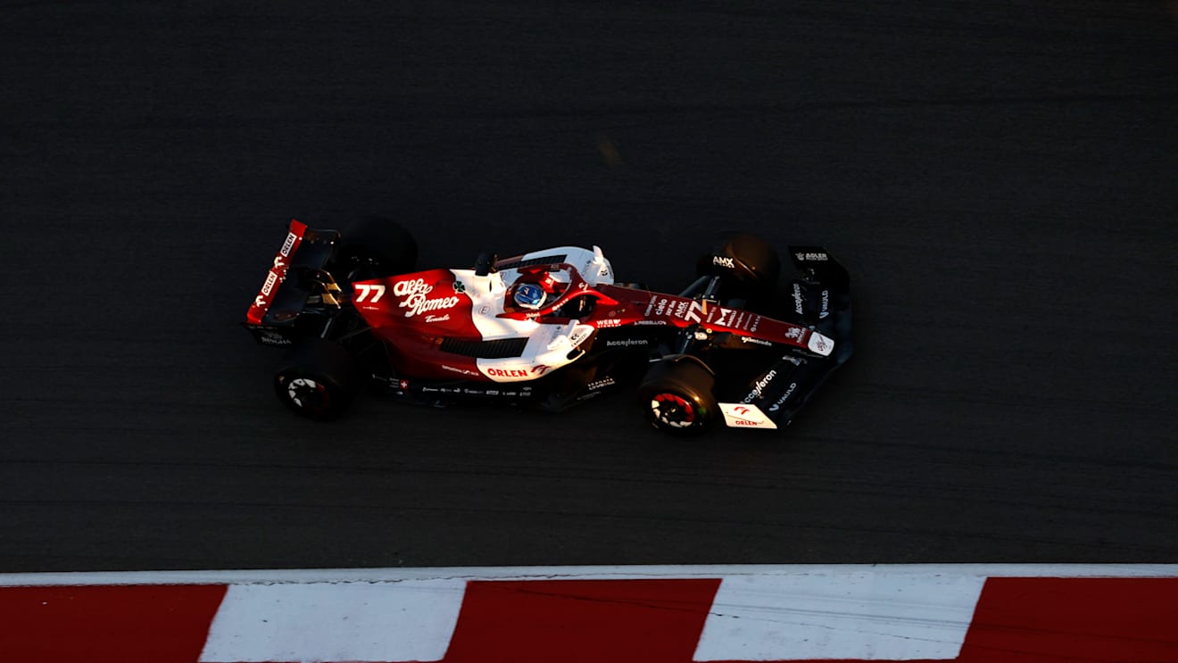 AUSTIN, TEXAS - OCTOBER 21: Valtteri Bottas of Finland driving the (77) Alfa Romeo F1 C42 Ferrari on track during practice ahead of the F1 Grand Prix of USA at Circuit of The Americas on October 21, 2022 in Austin, Texas. (Photo by Chris Graythen/Getty Images)
