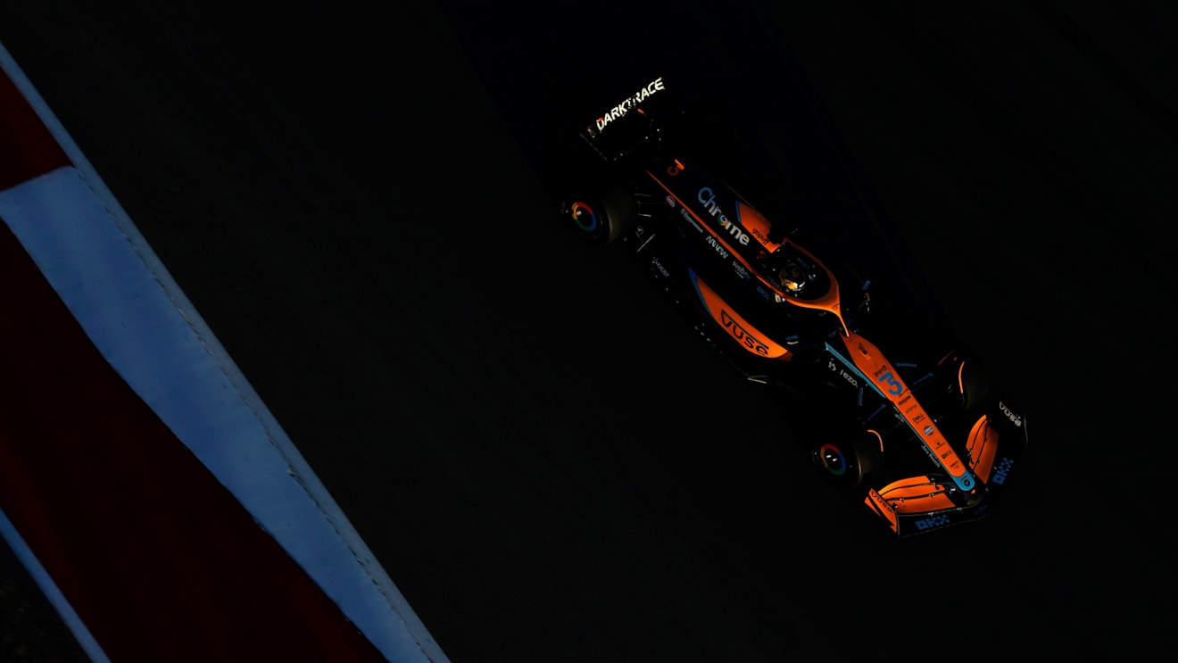 AUSTIN, TEXAS - OCTOBER 21: Daniel Ricciardo of Australia driving the (3) McLaren MCL36 Mercedes on track during practice ahead of the F1 Grand Prix of USA at Circuit of The Americas on October 21, 2022 in Austin, Texas. (Photo by Chris Graythen/Getty Images)