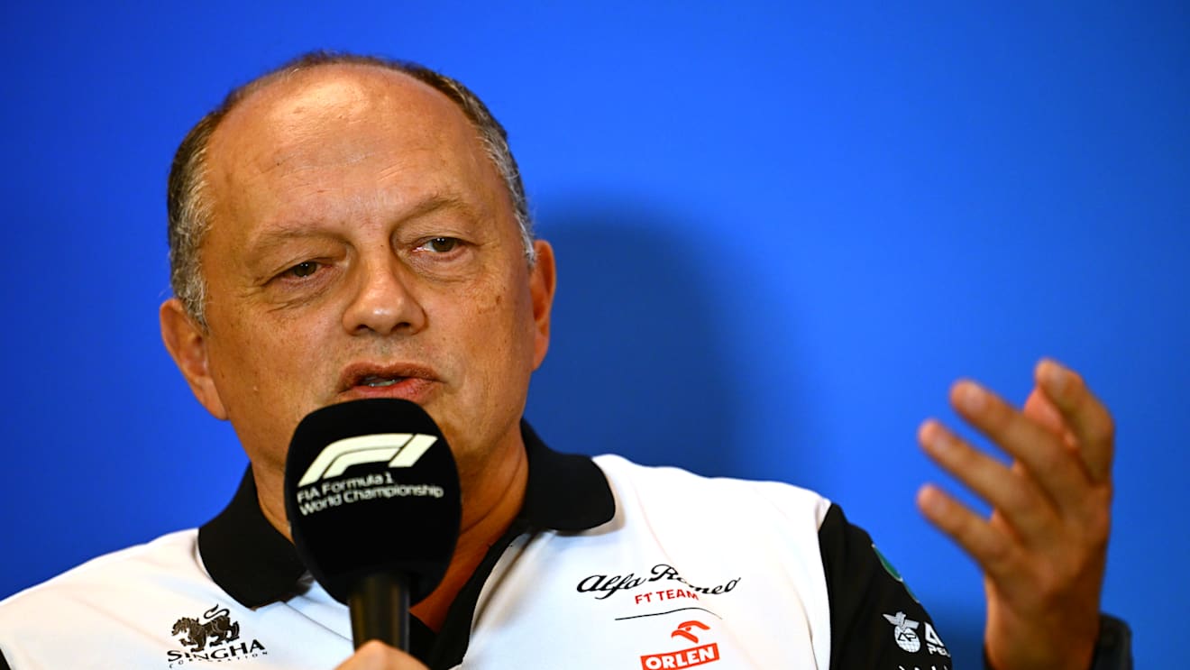 AUSTIN, TEXAS - OCTOBER 22: Alfa Romeo Racing Team Principal Frederic Vasseur attends the Team Principals Press Conference prior to final practice ahead of the F1 Grand Prix of USA at Circuit of The Americas on October 22, 2022 in Austin, Texas. (Photo by Clive Mason/Getty Images)
