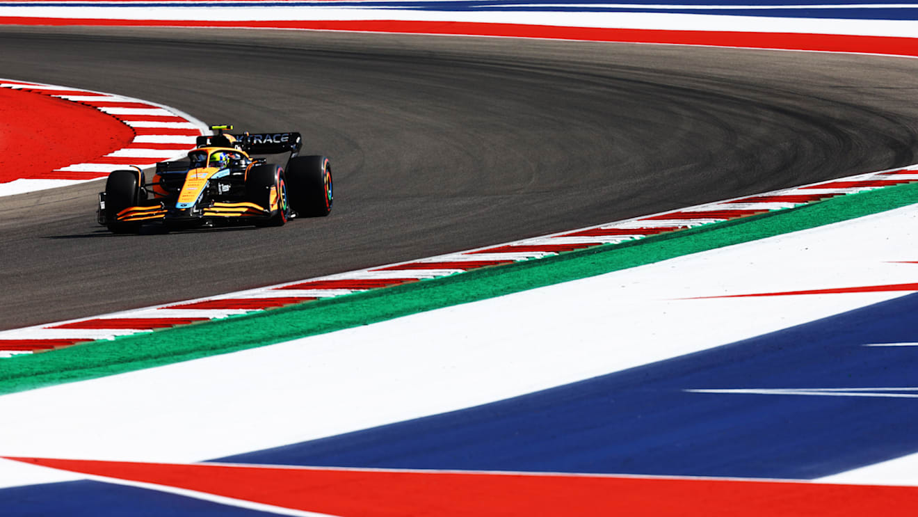 AUSTIN, TEXAS - OCTOBER 22: Lando Norris of Great Britain driving the (4) McLaren MCL36 Mercedes on track during final practice ahead of the F1 Grand Prix of USA at Circuit of The Americas on October 22, 2022 in Austin, Texas. (Photo by Mark Thompson/Getty Images )